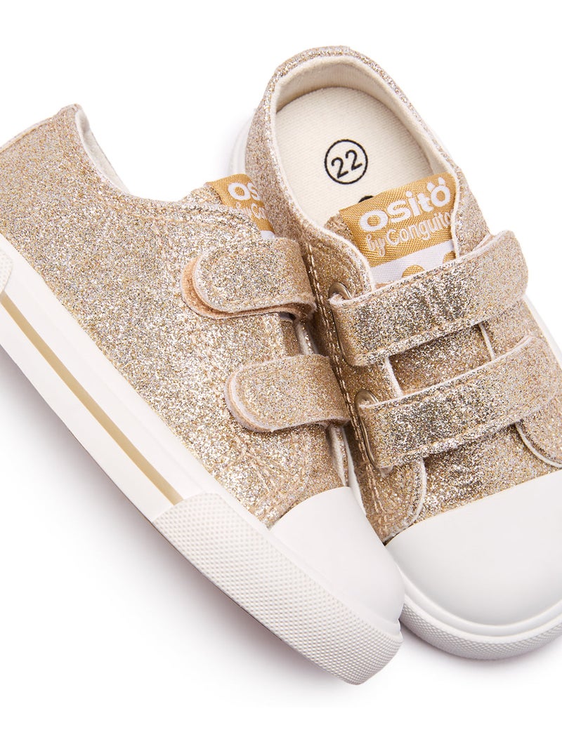 Ténis conguitos canvas glitter Ouro - Kiabi