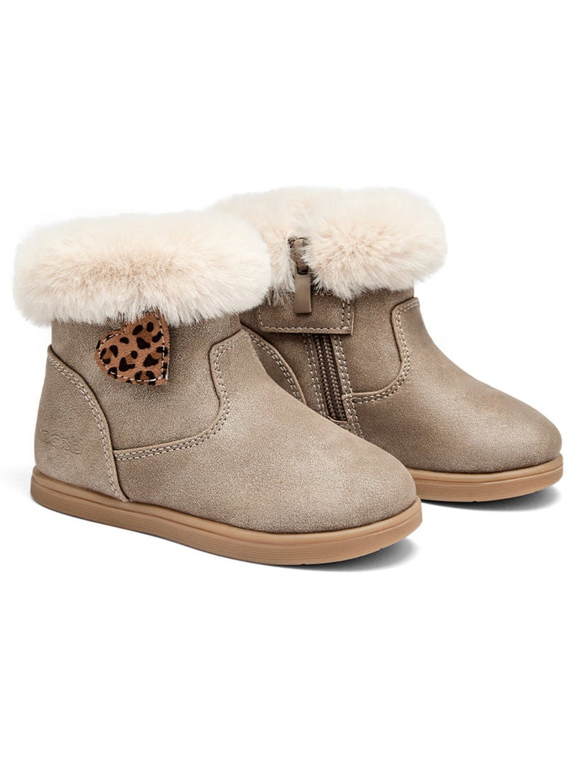 Ténis conguitos corazón leopardo Castanho-claro - Kiabi