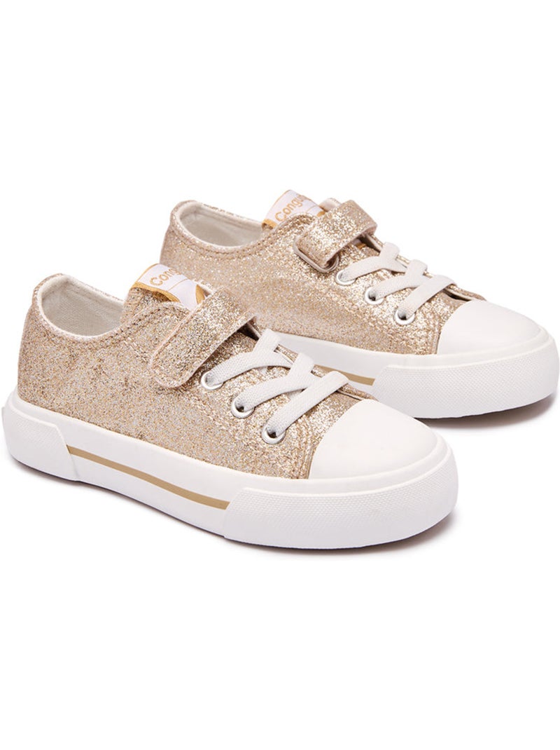 Ténis conguitos glitter canvas Ouro - Kiabi