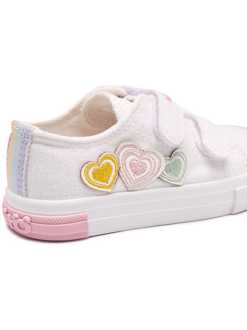 Ténis conguitos glitter corazones Branco - Kiabi