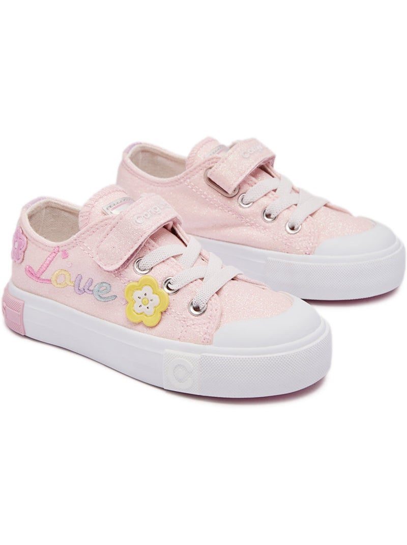 Ténis conguitos glitter floral Rosa - Kiabi