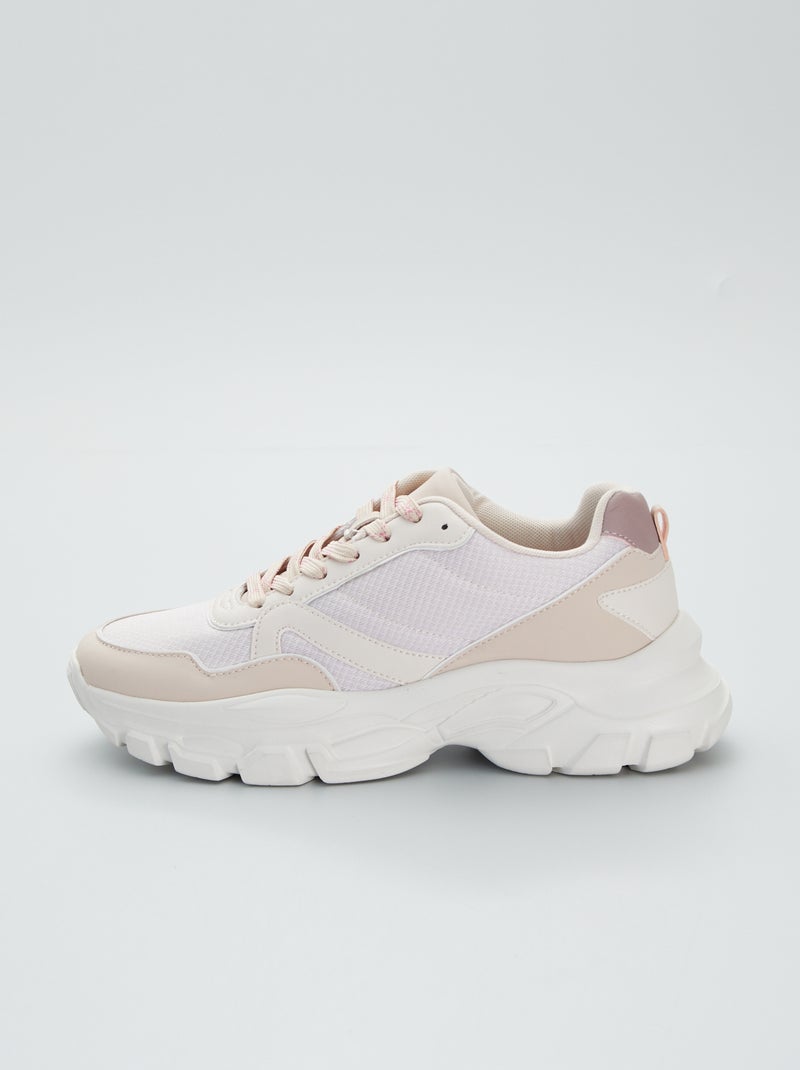 Ténis de correr com solas grossas Branco - Kiabi
