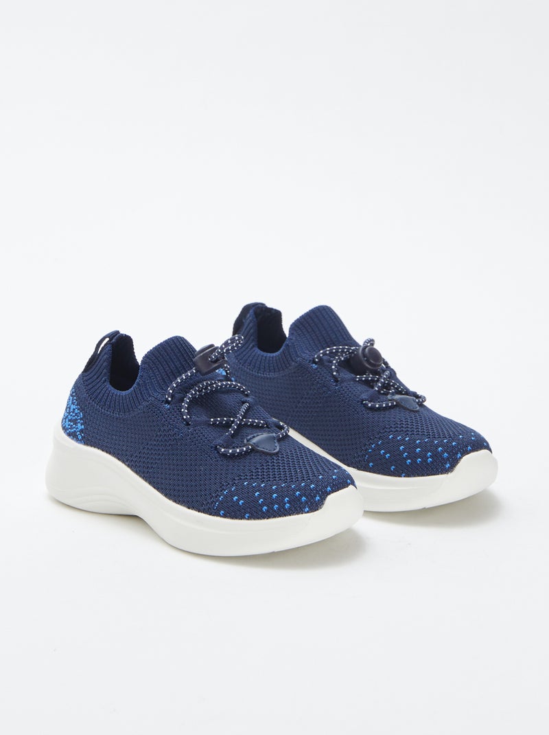 Ténis de corrida com atacadores elásticos AZUL - Kiabi