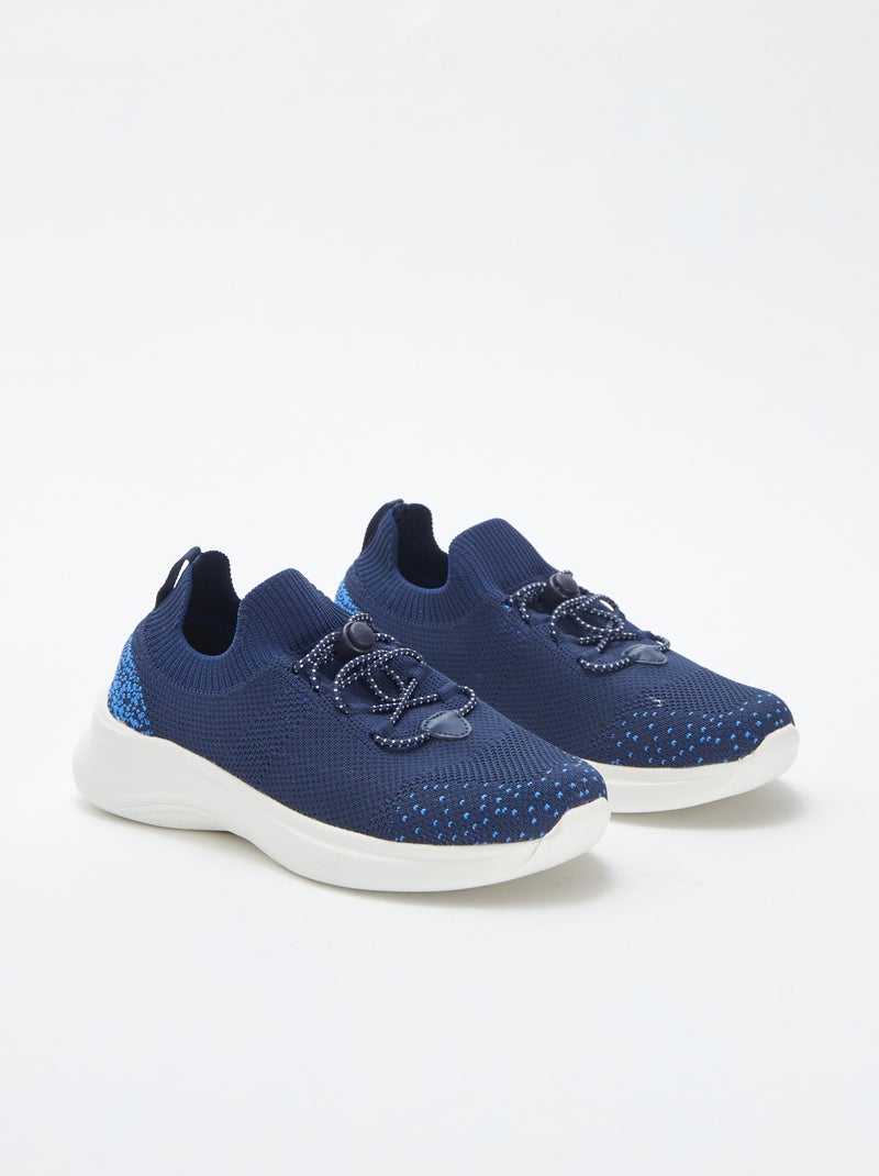 Ténis de corrida com atacadores elásticos AZUL - Kiabi