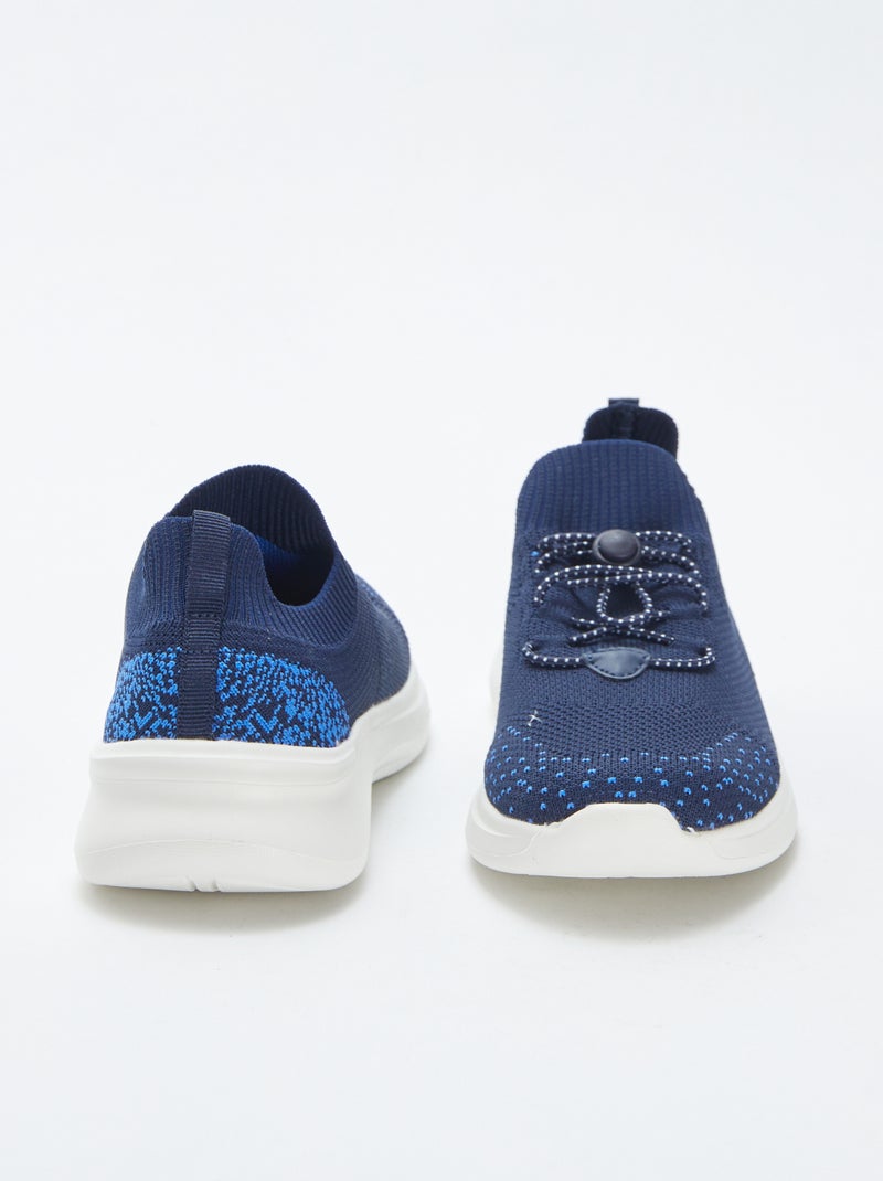 Ténis de corrida com atacadores elásticos AZUL - Kiabi