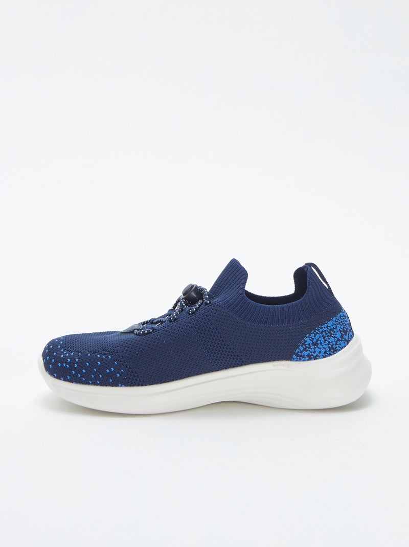 Ténis de corrida com atacadores elásticos AZUL - Kiabi