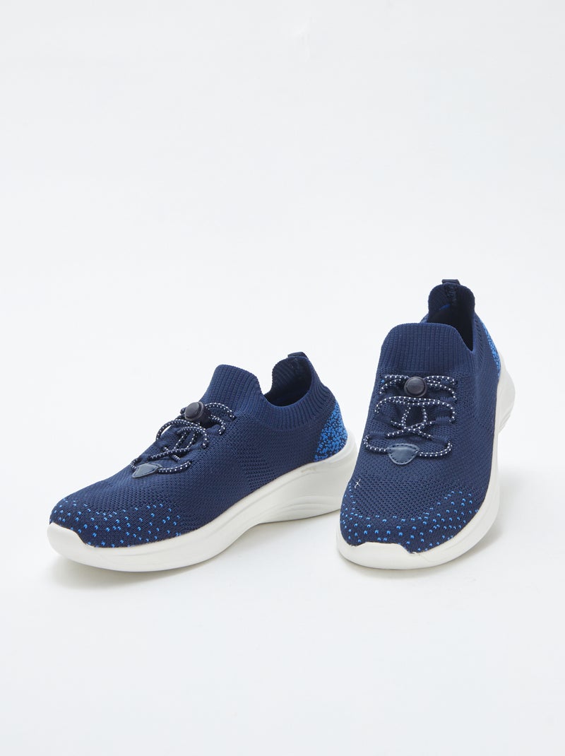 Ténis de corrida com atacadores elásticos AZUL - Kiabi