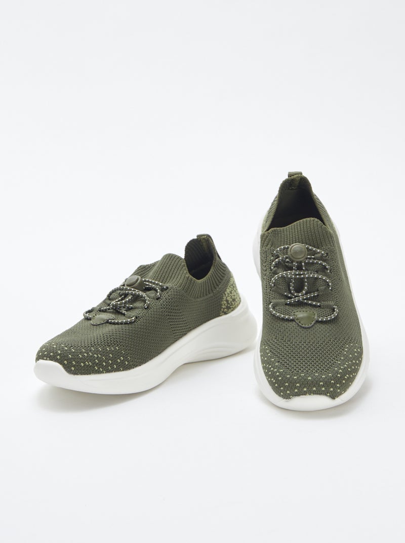 Ténis de corrida com atacadores elásticos CAQUI - Kiabi