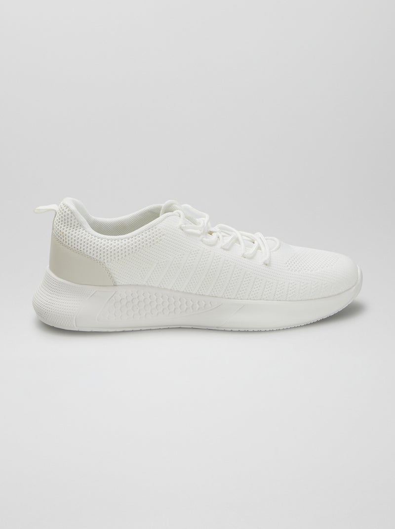 Ténis de desporto em malha BRANCO - Kiabi