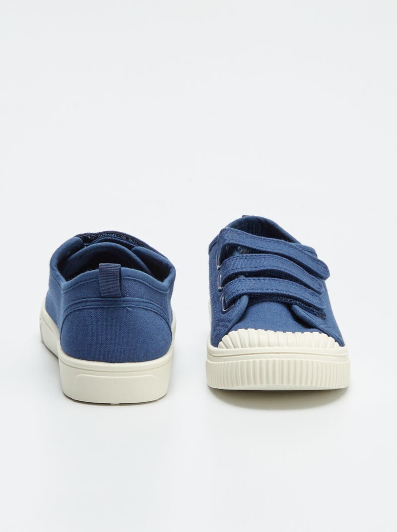 Ténis de lona canelada AZUL - Kiabi