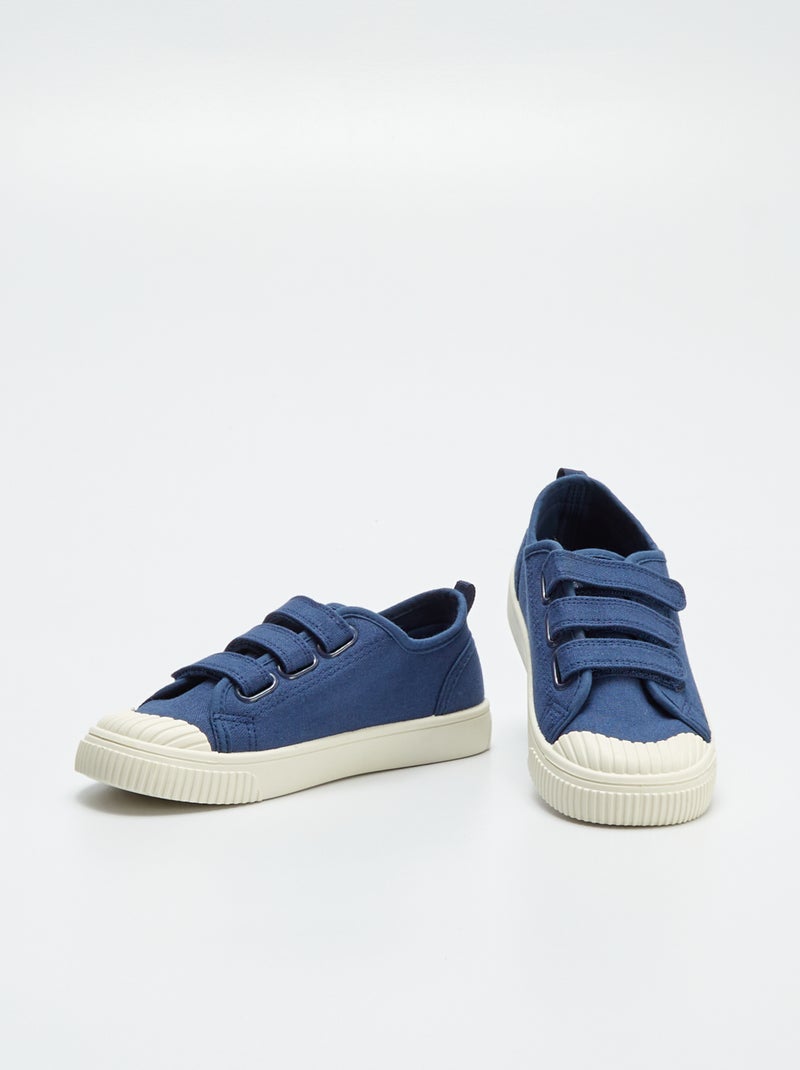 Ténis de lona canelada AZUL - Kiabi