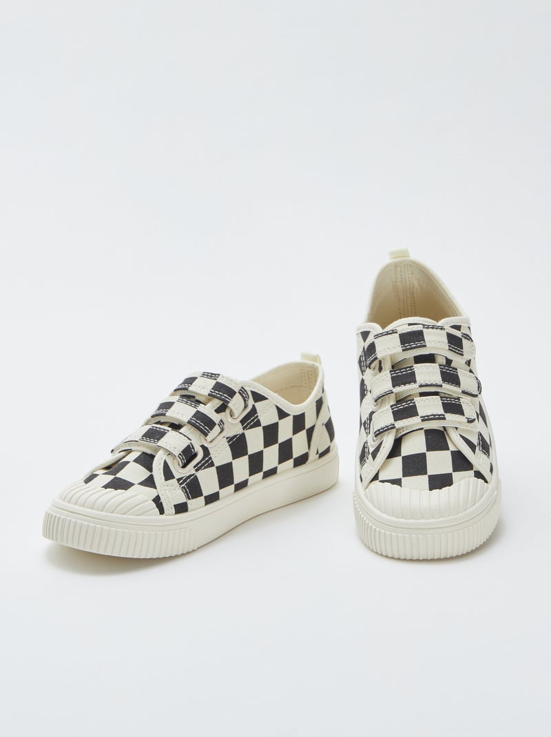 Ténis de lona com velcros BEGE - Kiabi