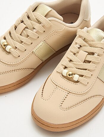 Ténis de moda com aplicações estampadas de leopardo