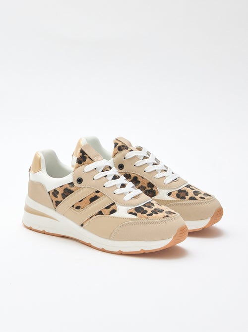 Ténis de running com estampado 'leopardo' - Kiabi
