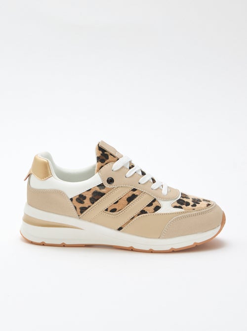 Ténis de running com estampado 'leopardo' - Kiabi