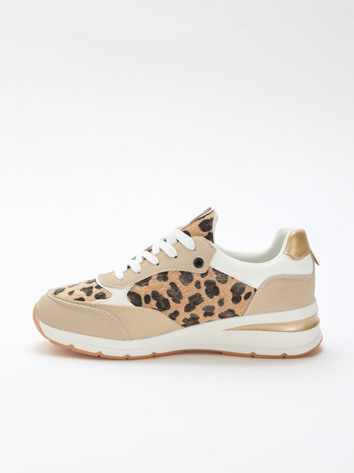 Ténis de running com estampado 'leopardo' - Kiabi