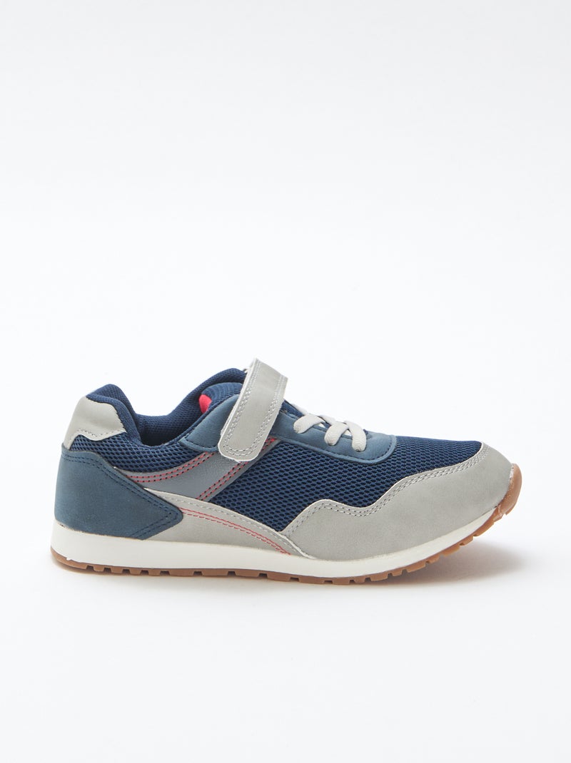 Ténis de velcro multicoloridos em malha Azul - Kiabi