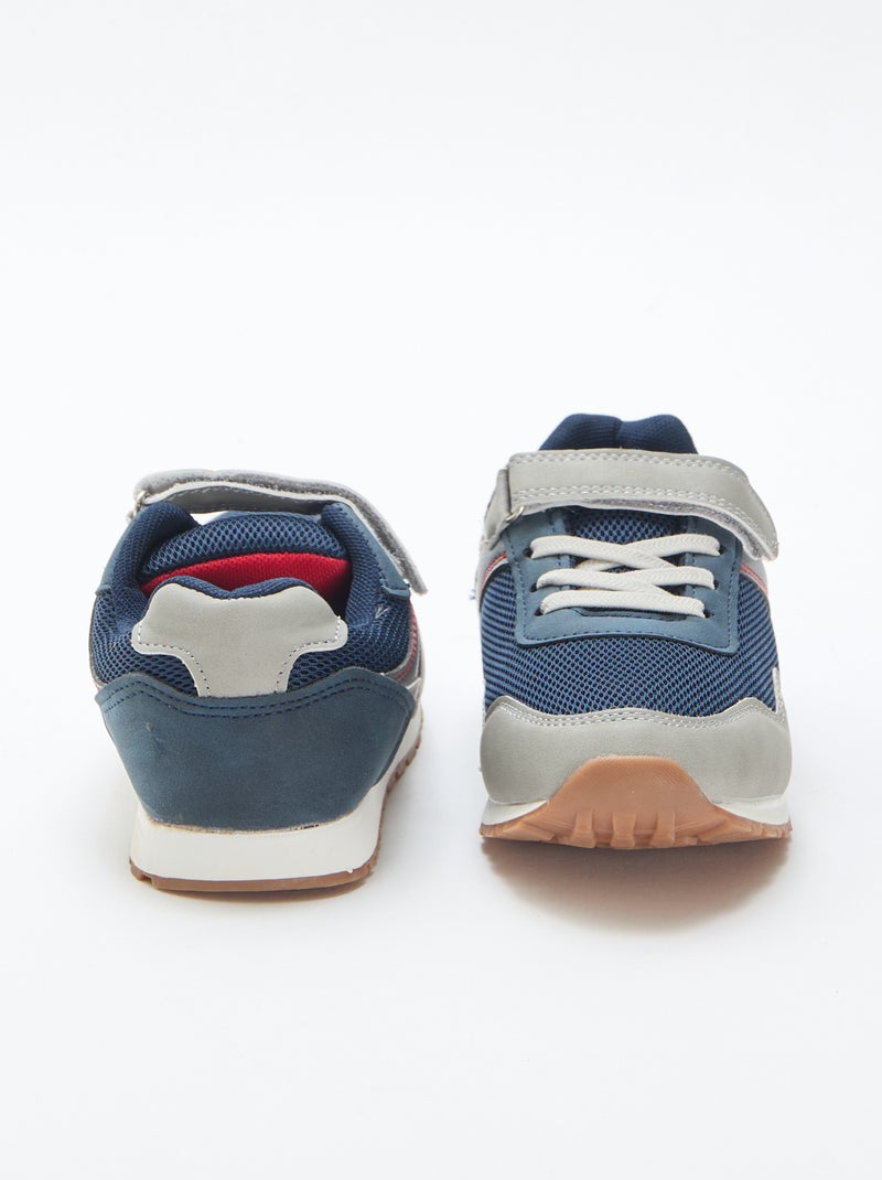 Ténis de velcro multicoloridos em malha Azul - Kiabi