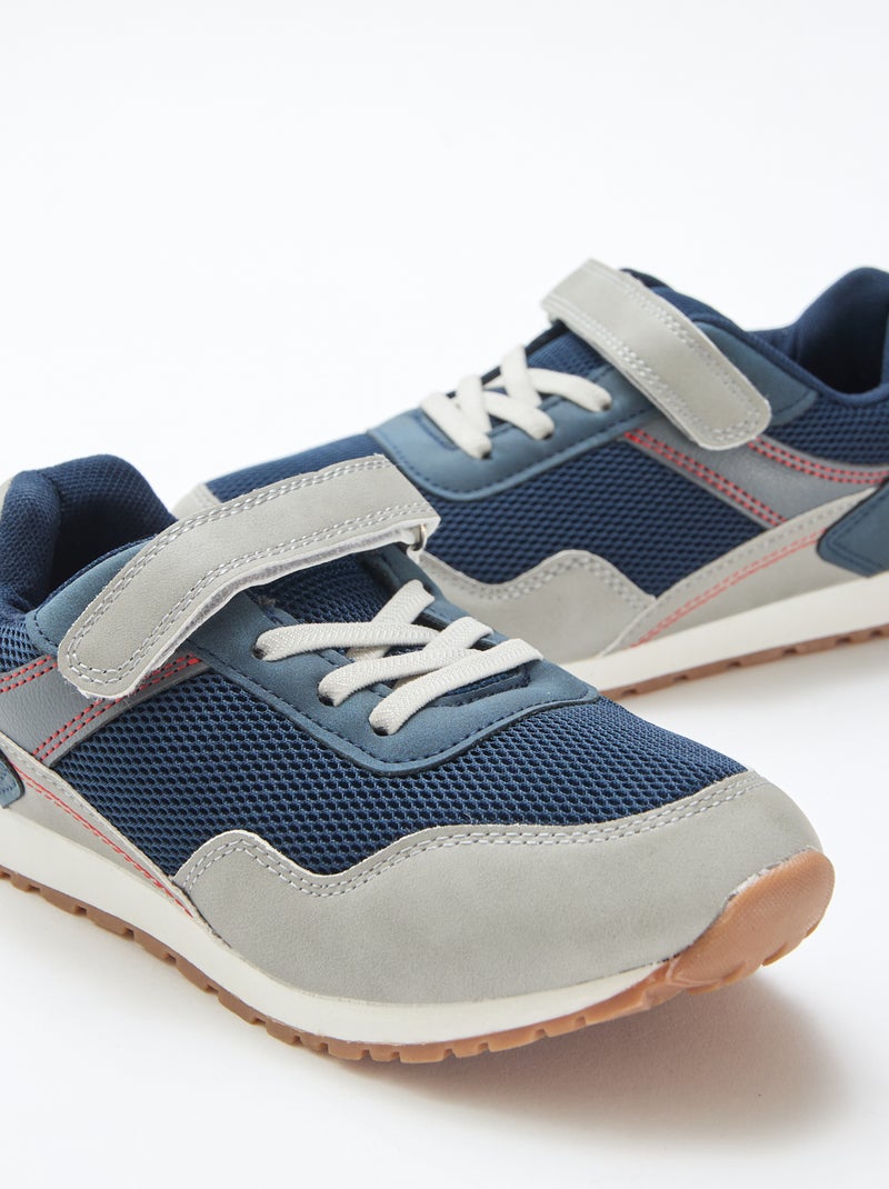 Ténis de velcro multicoloridos em malha Azul - Kiabi