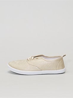 Ténis em lona com efeito réptil - Kiabi