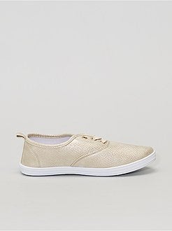 Ténis em lona com efeito réptil - Kiabi