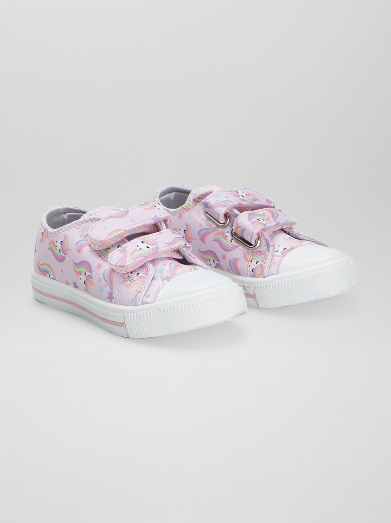 Ténis em lona com estampado unicórnio ROSA - Kiabi