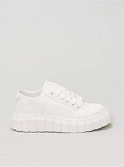 Ténis em lona com solas grossas - Kiabi