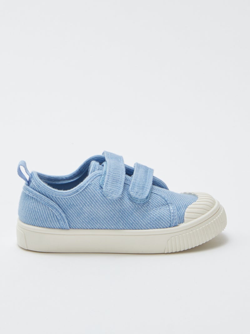 Ténis em lona com tiras de velcro AZUL - Kiabi