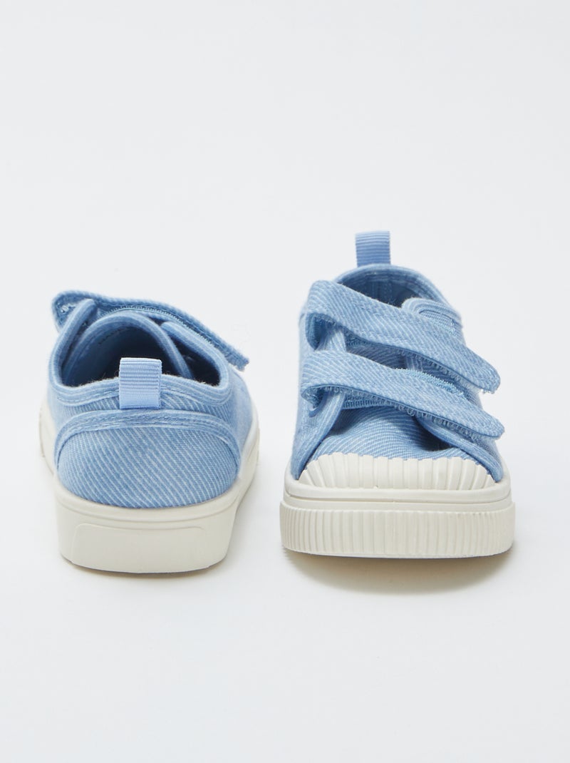 Ténis em lona com tiras de velcro AZUL - Kiabi