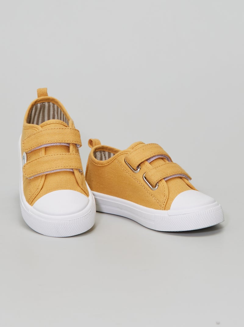 Ténis em lona com velcro AMARELO - Kiabi