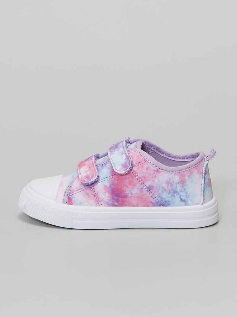 Ténis em lona com velcro ROSA - Kiabi