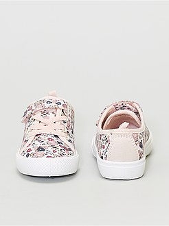 Ténis em lona florida com velcro e atacadores - Kiabi