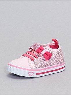 Ténis em tecido com lantejoulas - Kiabi