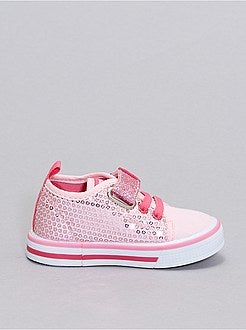 Ténis em tecido com lantejoulas - Kiabi