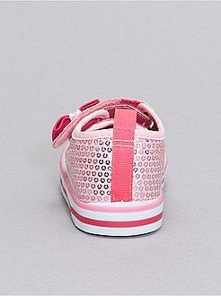 Ténis em tecido com lantejoulas - Kiabi