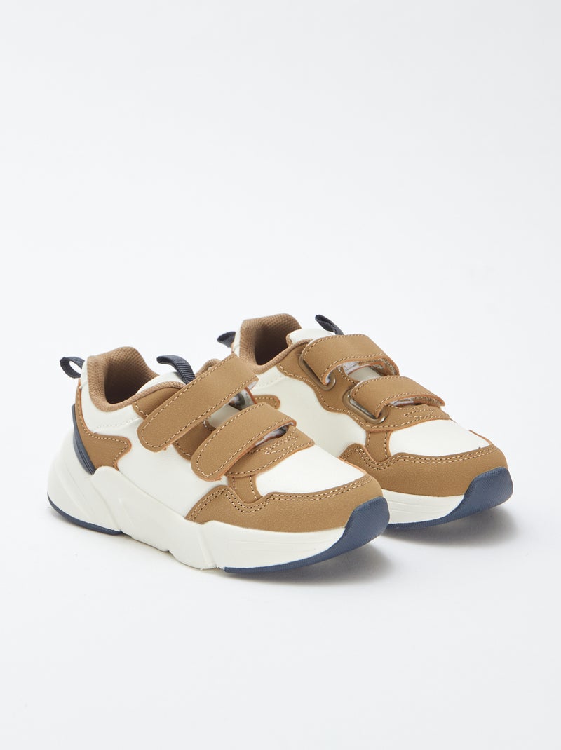 Ténis estilo corrida com velcros Branco - Kiabi