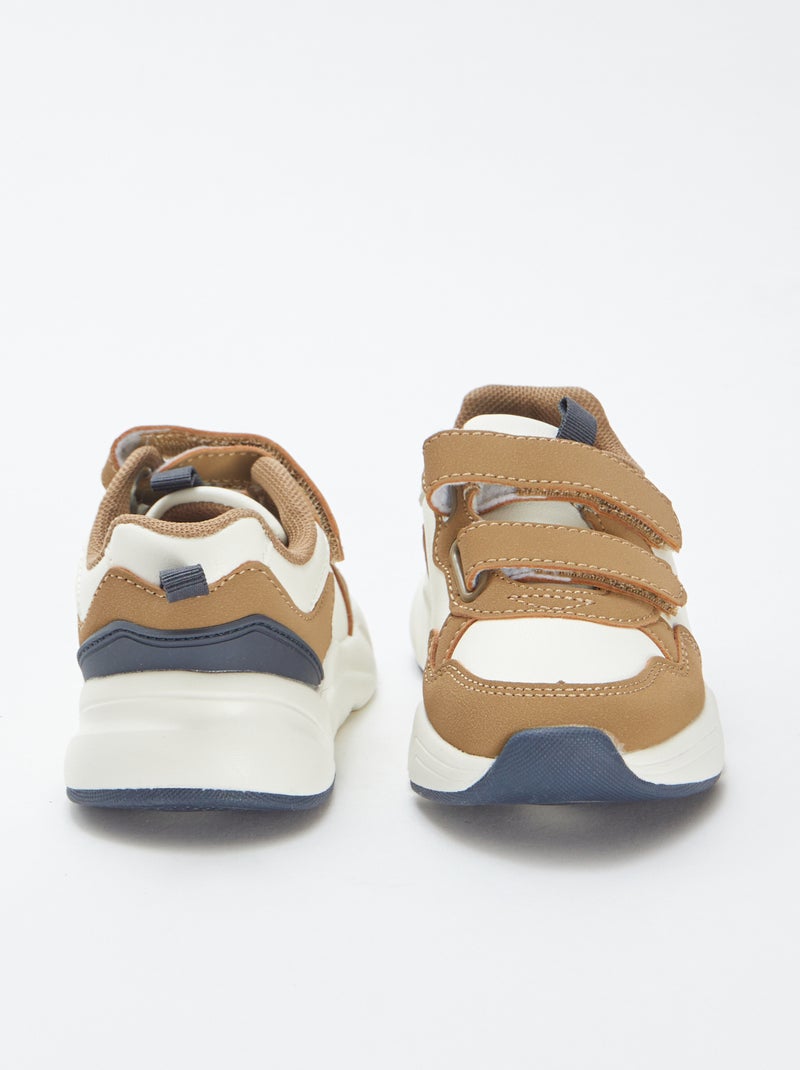 Ténis estilo corrida com velcros Branco - Kiabi