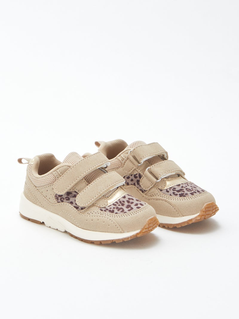 Ténis estilo corrida leopardo Bege - Kiabi