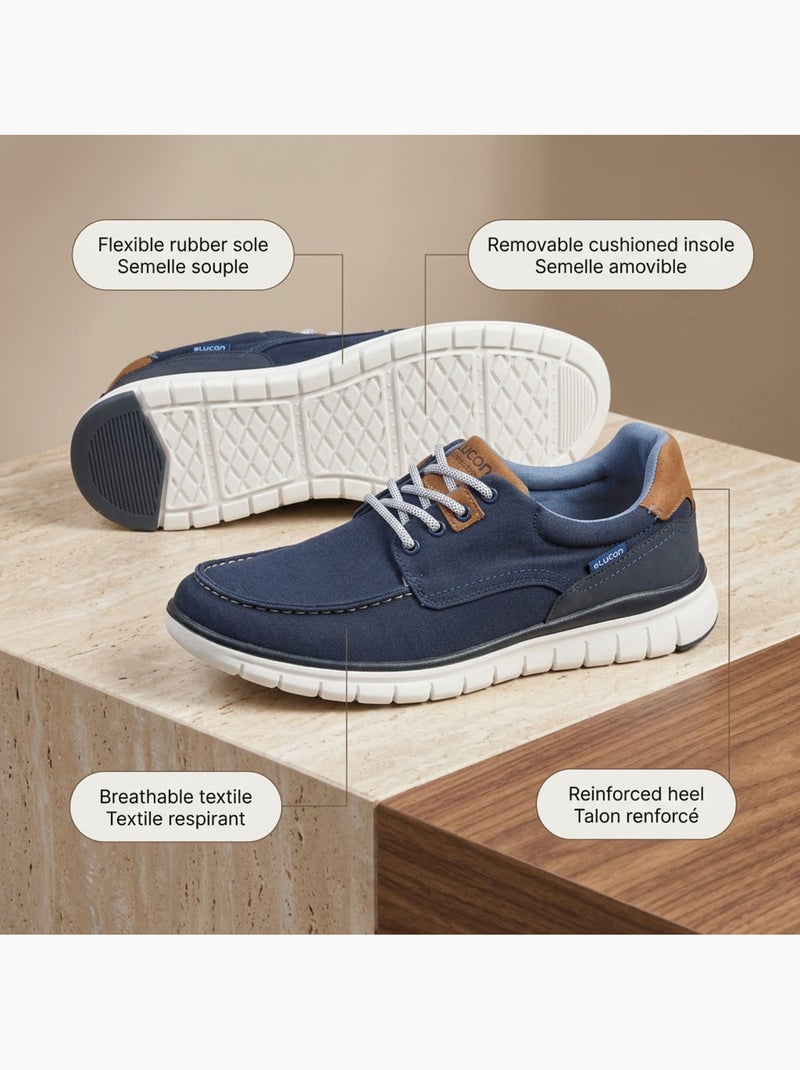 Tenis Homem Conforto Sola Flexível Estilo Náutico OZABI Azul - Kiabi