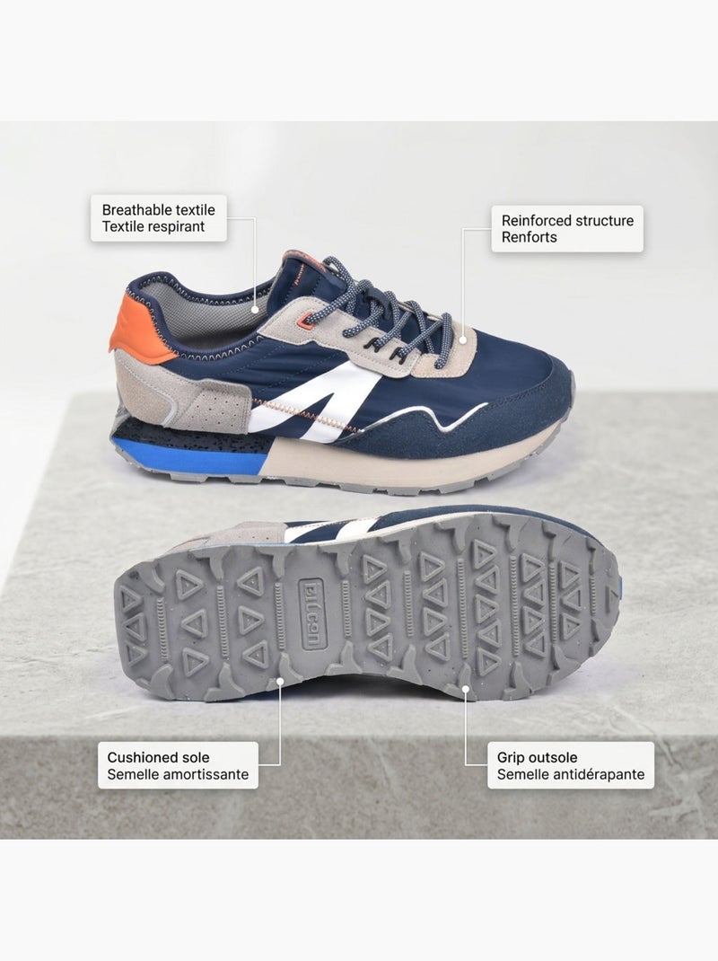 Tenis Homem Running Retro Confortável OZABI Azul - Kiabi