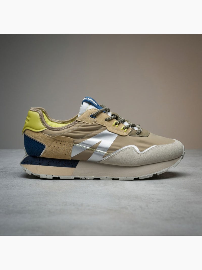 Tenis Homem Running Retro Confortável OZABI Bege - Kiabi