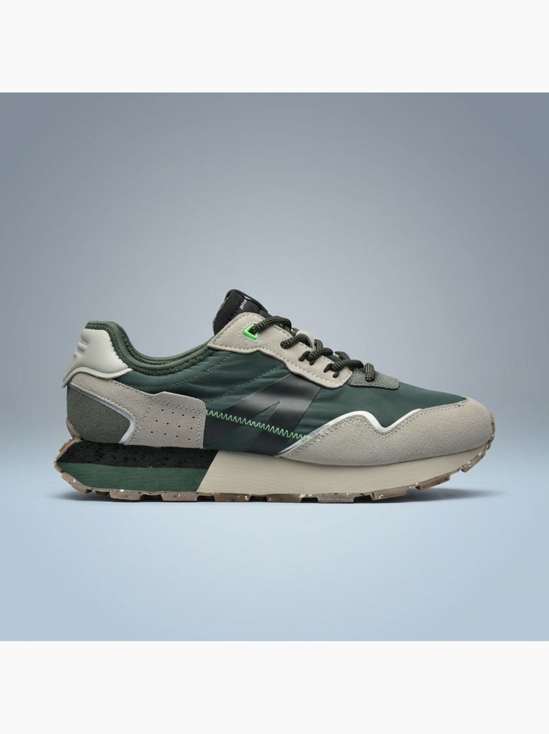 Tenis Homem Running Retro Confortável OZABI Verde - Kiabi