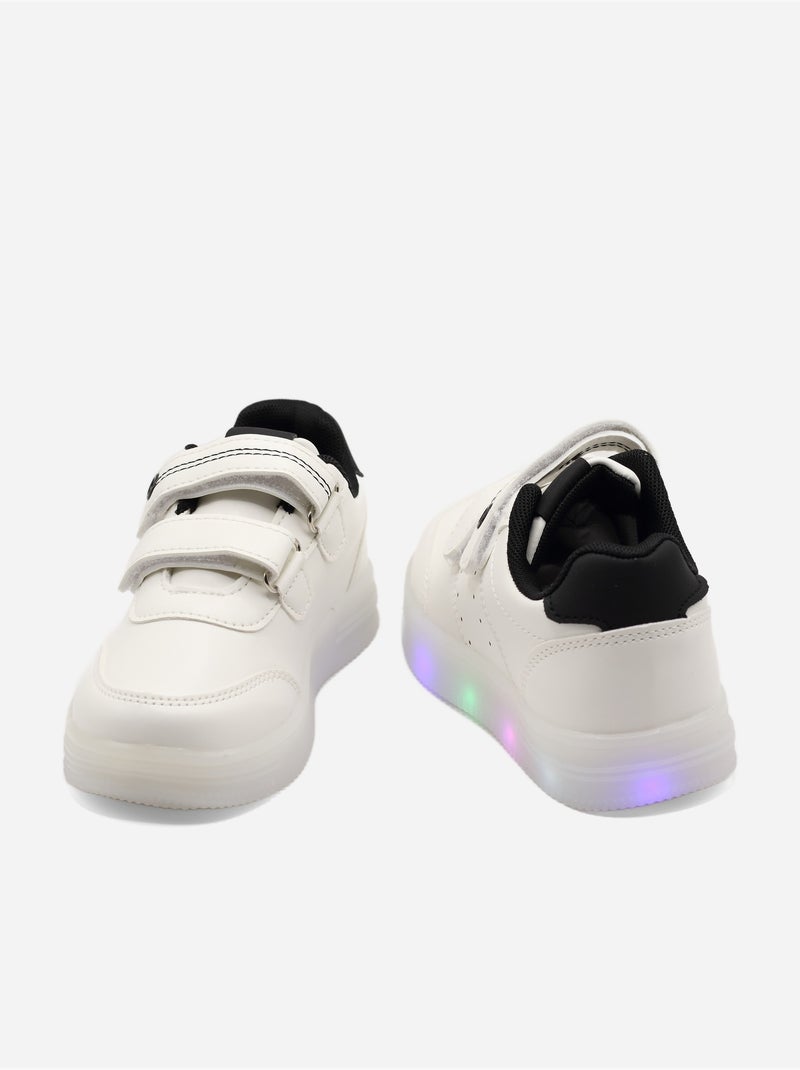 Ténis luminosos Branco Preto - Kiabi
