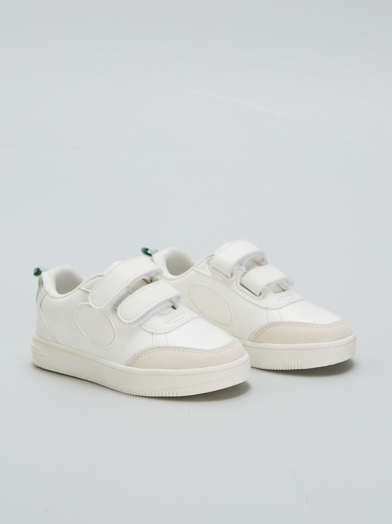 Ténis modernos com tiras de velcro Branco - Kiabi