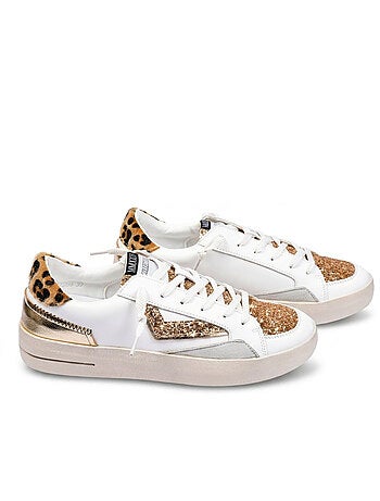 Ténis Mulher Plataforma Leopardo Glitter OZABI MMXXIV