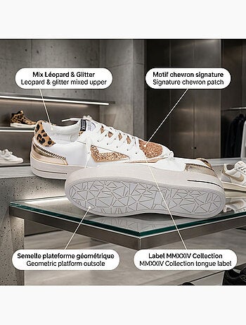 Ténis Mulher Plataforma Leopardo Glitter OZABI MMXXIV