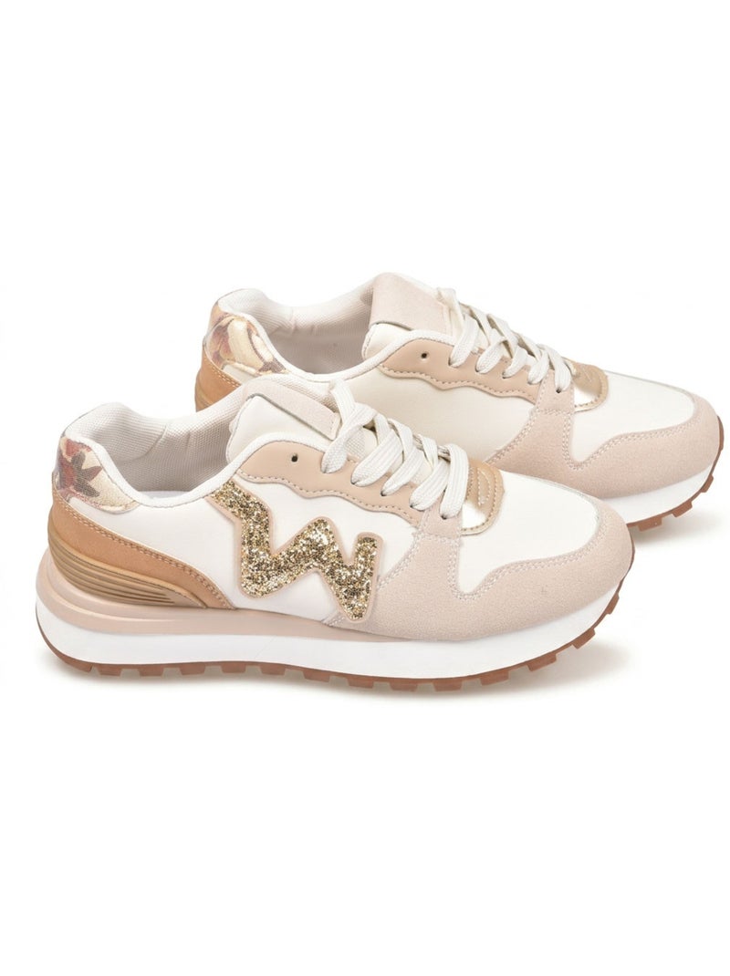 Tenis Mulher Runner Mesh Logo OZABI - 4 Cores Bege - Kiabi