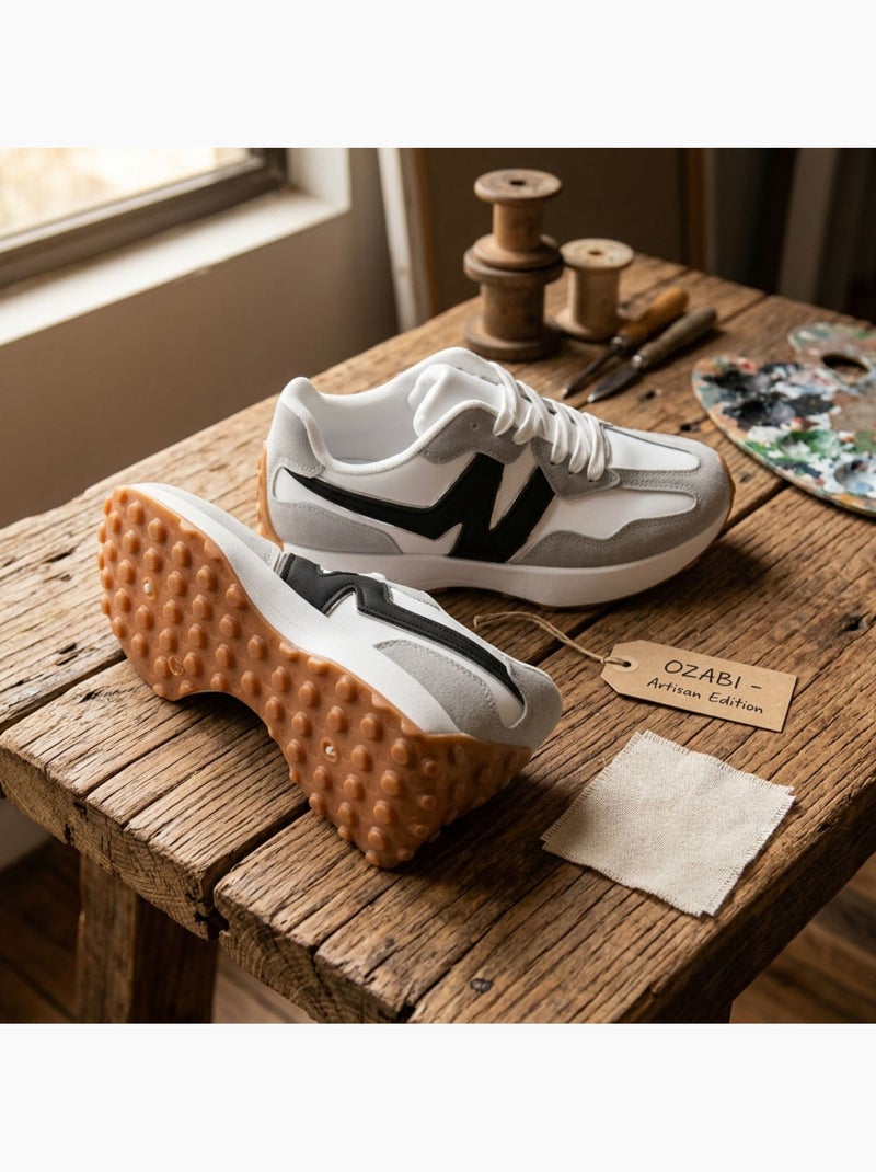 Tenis Mulher Runner Mesh Logo OZABI - 4 Cores Cinza - Kiabi