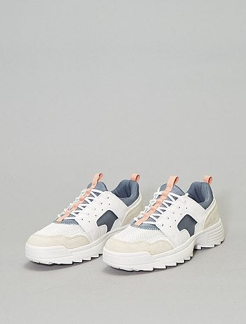 Ténis rasos bi-matéria - Kiabi