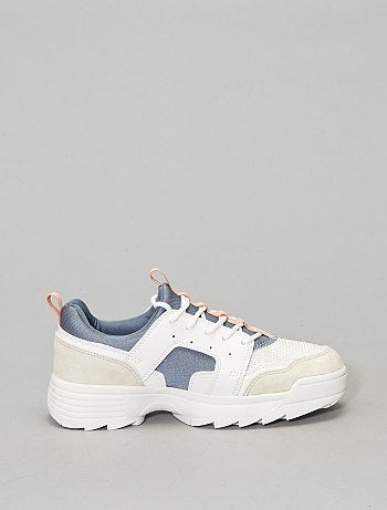 Ténis rasos bi-matéria - Kiabi